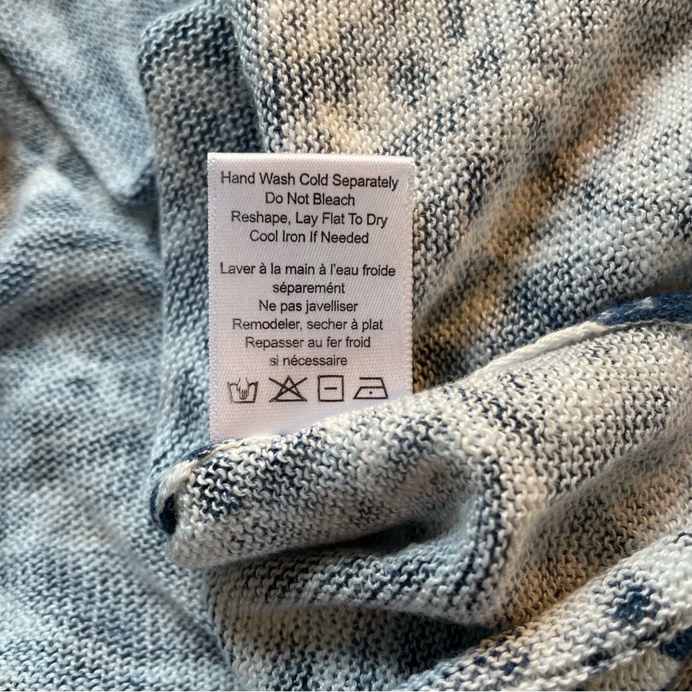 Sigrid Olsen 100% Linen Blue and White Floral Pullover Size 2X Coastal & Flowy - Picture 10 of 12